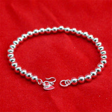 Silver Plated Chain Bracelet Bead Silver Bracelet For Women love Pendant Bracelets Vintage J4U66
