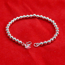 Silver Plated Chain Bracelet Bead Silver Bracelet For Women love Pendant Bracelets Vintage J4U66