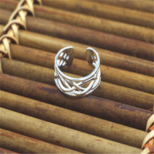 Silver Plated Zinc Alloy Adjustable Size Finger Rings Toe Ring For Women J4U66