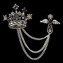 Silver Rhinestone Brooch Crown Crystal brooches for women men brooches jewelry lapel pin brooch love Accessories J4U66