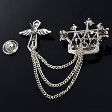 Silver Rhinestone Brooch Crown Crystal brooches for women men brooches jewelry lapel pin brooch love Accessories J4U66