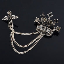 Silver Rhinestone Brooch Crown Crystal brooches for women men brooches jewelry lapel pin brooch love Accessories J4U66