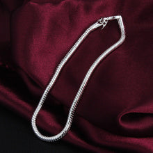 Simple Flat Snake Bone Chain Bracelet Solid Bangle Bracelet Men Women Silver Plated Jewelry 2 Size J4U66