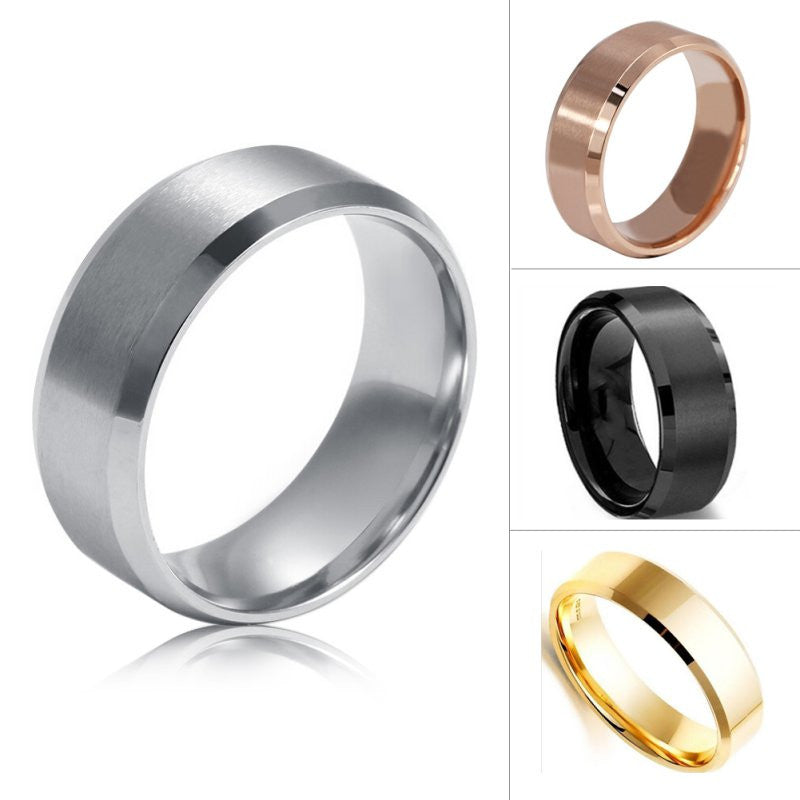 size 5 14 stainless steel rings for men women wedding band silver black gold rose mm ring J4U66