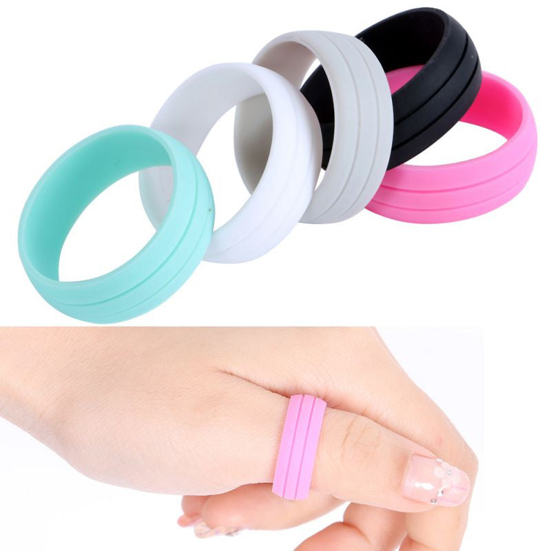 Size 8 9 10 11 12 Men 9mm Cozy Rubber Silicone Rings Flexible Wedding Band J4U66