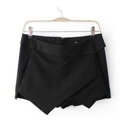 Size S M L XL Brief Asymmetrical SkirtsWomen Sexy Chiffon Georgette Solid Mini Pockets Skirts Women Black White J4U66