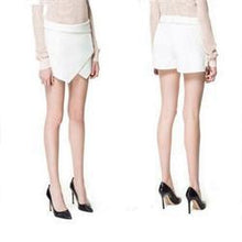 Size S M L XL Brief Asymmetrical SkirtsWomen Sexy Chiffon Georgette Solid Mini Pockets Skirts Women Black White J4U66