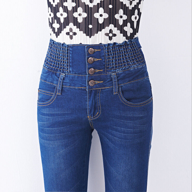 Skinny Stretch Jeans Pants Jean Slim Feet Elastic Waist High Waist Jean J4U66