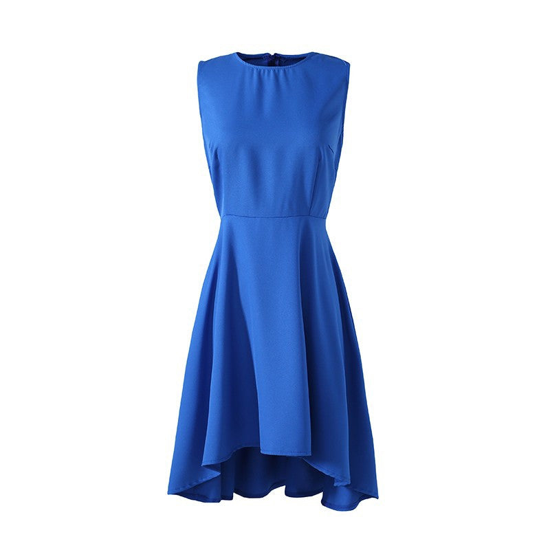 Slim Women Girls Casual Sleeveless Party Wedding Irregular Chiffon Dress J4U66