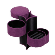 Small Jewelry Necklace Ear Rings Box Case Organizer Velvet 3 Layer Travel Jewellery Roll Case J4U66