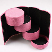Small Jewelry Necklace Ear Rings Box Case Organizer Velvet 3 Layer Travel Jewellery Roll Case J4U66