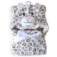 Soft Fleece Baby Coral Bag Blanket Towel Animal Shape Hooded Bathrobe Towel  J4U66