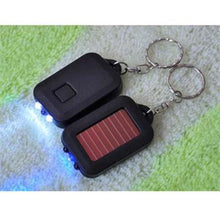 Solar Power 3LED Light Keychain Torch Flashlight Key Ring Gift Rechargeable Useful J4U66