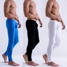 Solid Color Men's Long Johns Pants Thermal Underwear Low Rise UnderpantJFY66