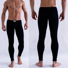 Solid Color Men's Long Johns Pants Thermal Underwear Low Rise UnderpantJFY66