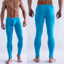 Solid Color Men's Long Johns Pants Thermal Underwear Low Rise UnderpantJFY66
