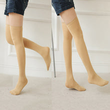solid color women lady girl thigh high stockings over knee cotton long stocking J4U66