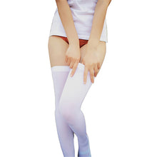 solid color women lady girl thigh high stockings over knee cotton long stocking J4U66