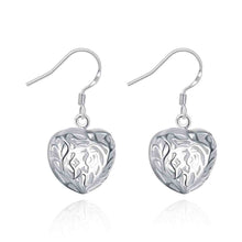 solid heart earings silver plated jewelry earrings for women silver plated earrings smte075 J4U66