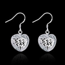 solid heart earings silver plated jewelry earrings for women silver plated earrings smte075 J4U66