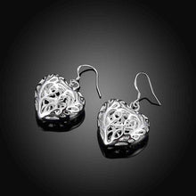 solid heart earings silver plated jewelry earrings for women silver plated earrings smte075 J4U66