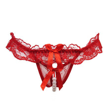 Solid Lace Open Crotch Thong Mesh Pearl Thongs Mssage Lady Sexy Temptation Pantsa Women Underwear J4U66