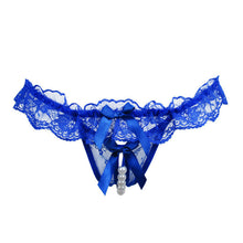 Solid Lace Open Crotch Thong Mesh Pearl Thongs Mssage Lady Sexy Temptation Pantsa Women Underwear J4U66