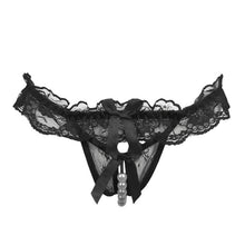 Solid Lace Open Crotch Thong Mesh Pearl Thongs Mssage Lady Sexy Temptation Pantsa Women Underwear J4U66