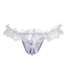 Solid Lace Open Crotch Thong Mesh Pearl Thongs Mssage Lady Sexy Temptation Pantsa Women Underwear J4U66