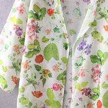 Spain Women chiffon kimono cardigan Regular Floral print blouse/mujer ropa camisas femininas J4U66