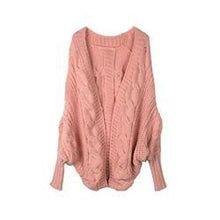 6 Colors Coarse Wool Cardigans Women  Full Batwing Sleeve Sweaters Casual Women Clothing J4U66