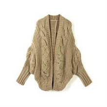 6 Colors Coarse Wool Cardigans Women  Full Batwing Sleeve Sweaters Casual Women Clothing J4U66