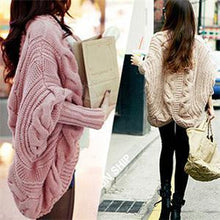 6 Colors Coarse Wool Cardigans Women  Full Batwing Sleeve Sweaters Casual Women Clothing J4U66