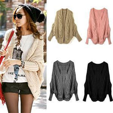6 Colors Coarse Wool Cardigans Women  Full Batwing Sleeve Sweaters Casual Women Clothing J4U66