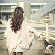 6 Colors Coarse Wool Cardigans Women  Full Batwing Sleeve Sweaters Casual Women Clothing J4U66