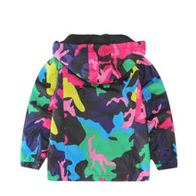 Kids Children Hooded Jackets Coats Boys Girls Unisex Outerwears Windbreaker Camo Clothes J4U66