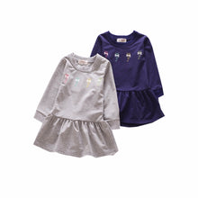 Kids Girls Dresses Long Sleeve Toddler Children Baby Girl O-neck Ruffles Princess Dress Clothes J4U66