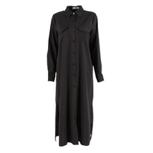 Women Chiffon Dress Single Breasted Lapel Tops Casual Loose Long Sleeve Dresses Robe Femme J4U66