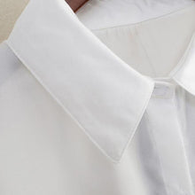 Rose Flower Printed Long Sleeve Blouse Women Turn Down Collar Chiffon Shirts White Big Size Women Office Shirt J4U66