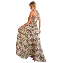 chiffon dress snake print high split spagetti straps maxi long dresses sexy sleeveless beach dress vestidos J4U66