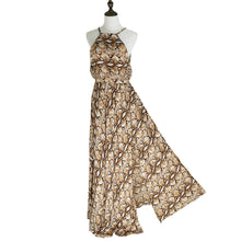 chiffon dress snake print high split spagetti straps maxi long dresses sexy sleeveless beach dress vestidos J4U66