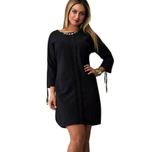women long sleeve bodycon sexy round neck party mini dress plus size J4U66