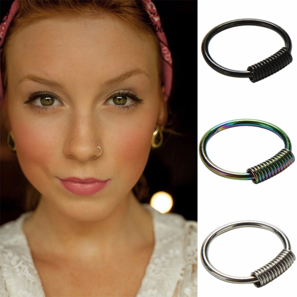 Wrap Captive Piercing Ring Real Pierced Septum Ring Nose Ear Catilage Tragus Helix Clicker Body Jewelry J4U66