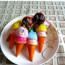 Squishy Cell phone Charms Kawaii Ice cream Key Chain with Sprinkles Gift Bag Straps J4U66