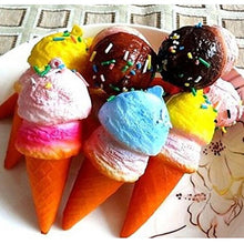 Squishy Cell phone Charms Kawaii Ice cream Key Chain with Sprinkles Gift Bag Straps J4U66
