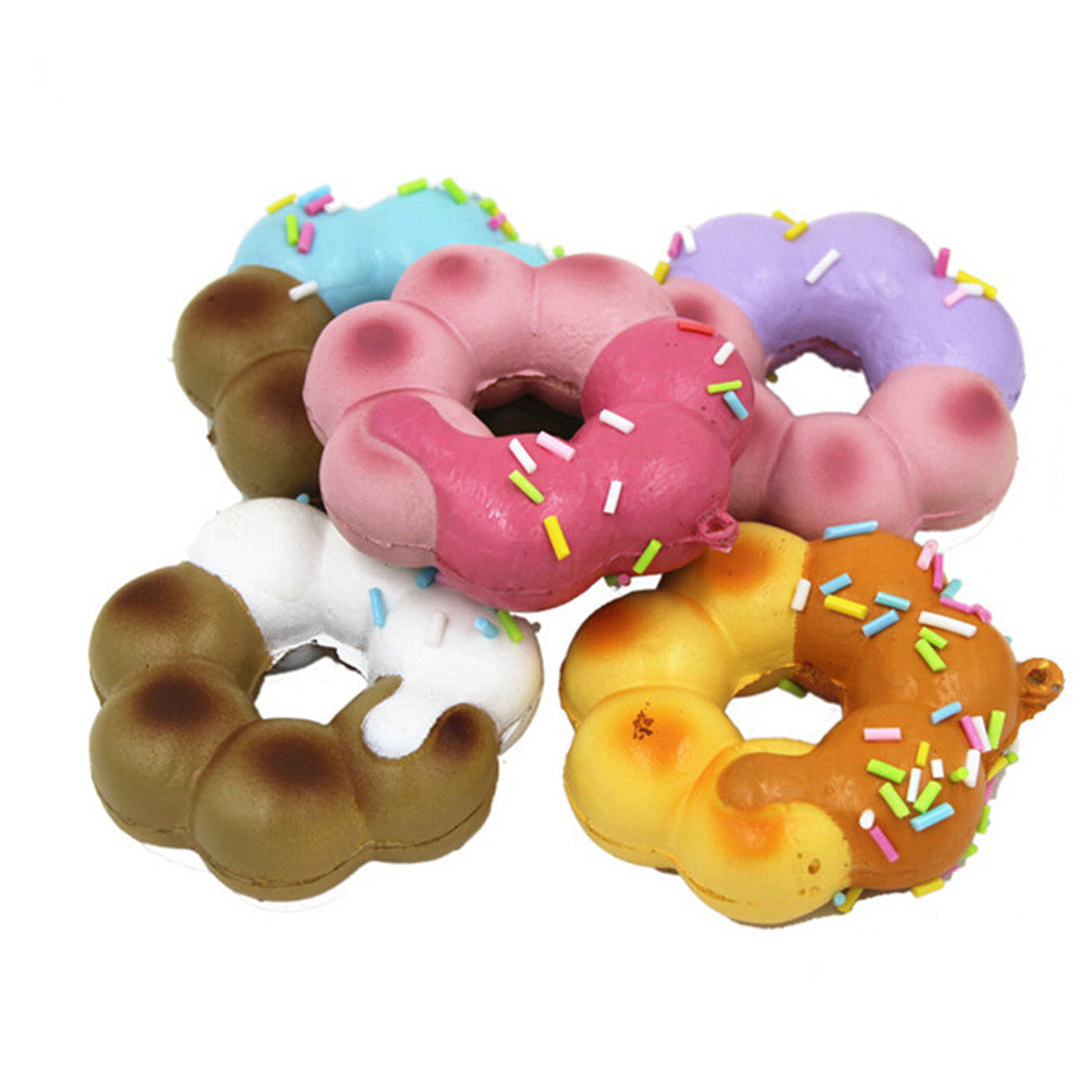 Squishy Donuts Soft Mini Bread Phone Straps Squishy Chocolate Noodle Sprinkles Covered Key Chains J4U66