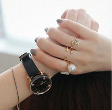 Star Kunckle Rings Finger Rings For Women Jewelry Accessories Gold Sliver 3Pcs  Big Simulated Pearl Rings Set J4U66