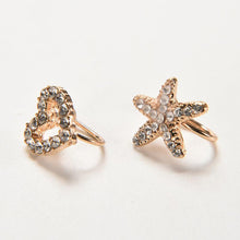 Starfish Ear Cuff Chic Heart Clip Earring s Women Crystal Star Clip Earing J4U66