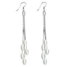 Sterling Silver Drops Long Tassels Hook Dangle Earrings Women Silver Plated Drops Dangle Earrings J4U66