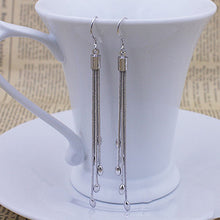 Sterling Silver Drops Long Tassels Hook Dangle Earrings Women Silver Plated Drops Dangle Earrings J4U66